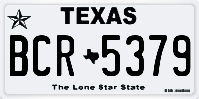 TX license plate BCR5379