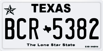 TX license plate BCR5382