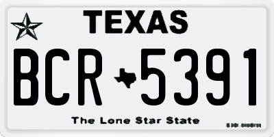 TX license plate BCR5391
