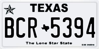 TX license plate BCR5394