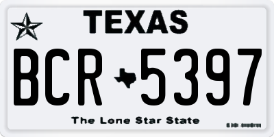 TX license plate BCR5397