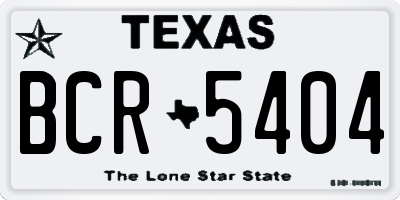TX license plate BCR5404