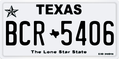 TX license plate BCR5406