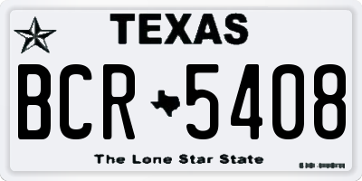 TX license plate BCR5408