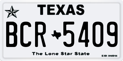 TX license plate BCR5409