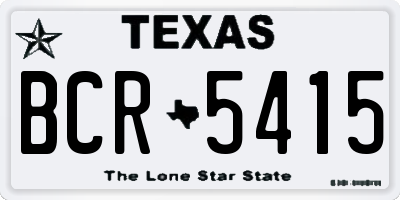 TX license plate BCR5415