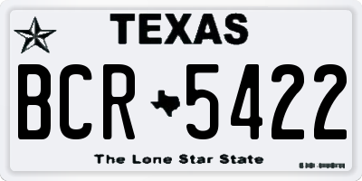 TX license plate BCR5422