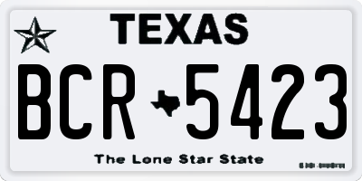 TX license plate BCR5423