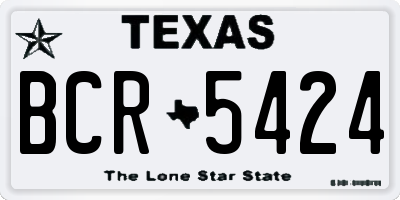 TX license plate BCR5424