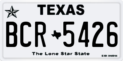 TX license plate BCR5426