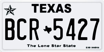 TX license plate BCR5427
