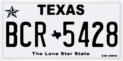 TX license plate BCR5428