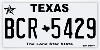 TX license plate BCR5429