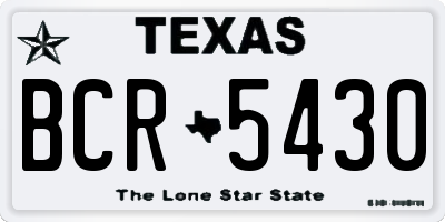 TX license plate BCR5430