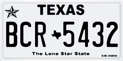 TX license plate BCR5432