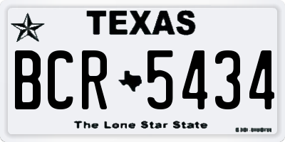 TX license plate BCR5434