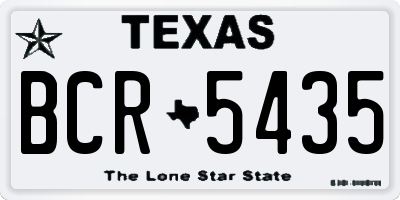 TX license plate BCR5435