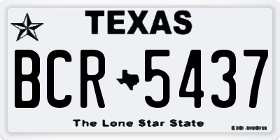 TX license plate BCR5437