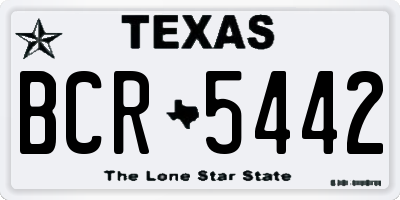 TX license plate BCR5442