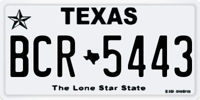 TX license plate BCR5443