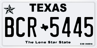 TX license plate BCR5445