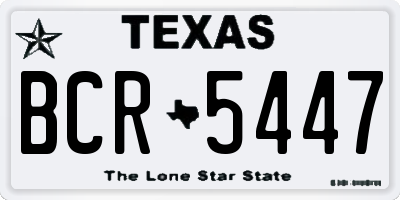 TX license plate BCR5447