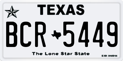 TX license plate BCR5449