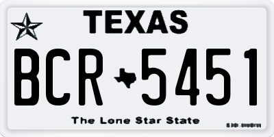 TX license plate BCR5451