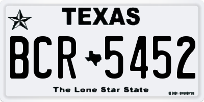 TX license plate BCR5452