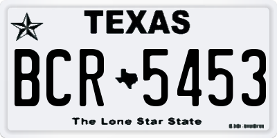 TX license plate BCR5453