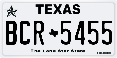 TX license plate BCR5455