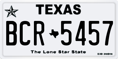TX license plate BCR5457