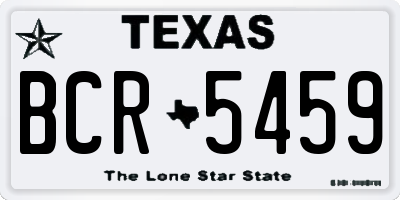 TX license plate BCR5459