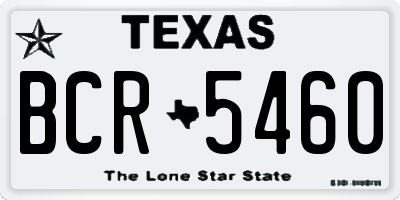 TX license plate BCR5460
