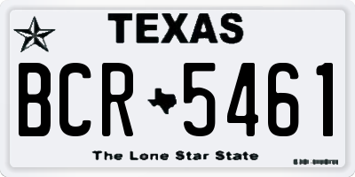 TX license plate BCR5461