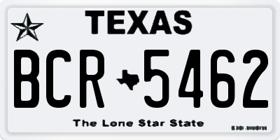 TX license plate BCR5462