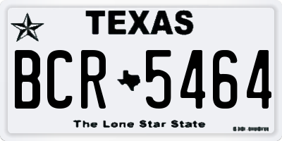 TX license plate BCR5464