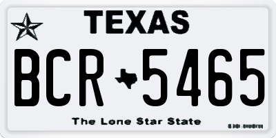 TX license plate BCR5465