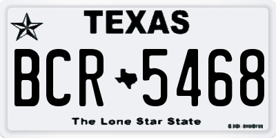 TX license plate BCR5468