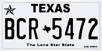 TX license plate BCR5472