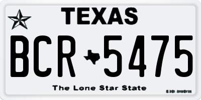 TX license plate BCR5475