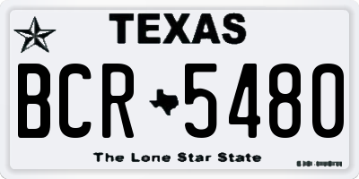 TX license plate BCR5480
