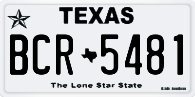 TX license plate BCR5481