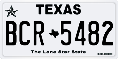 TX license plate BCR5482