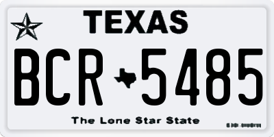 TX license plate BCR5485