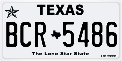 TX license plate BCR5486