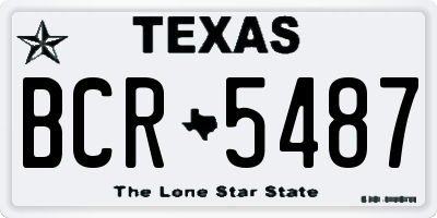 TX license plate BCR5487