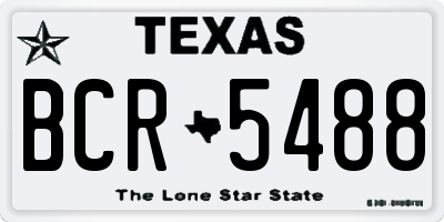 TX license plate BCR5488