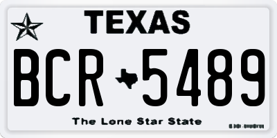 TX license plate BCR5489