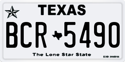 TX license plate BCR5490